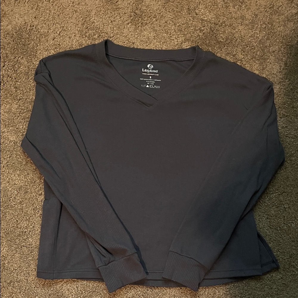 Legend Charcoal V-Neck Long Sleeve Top